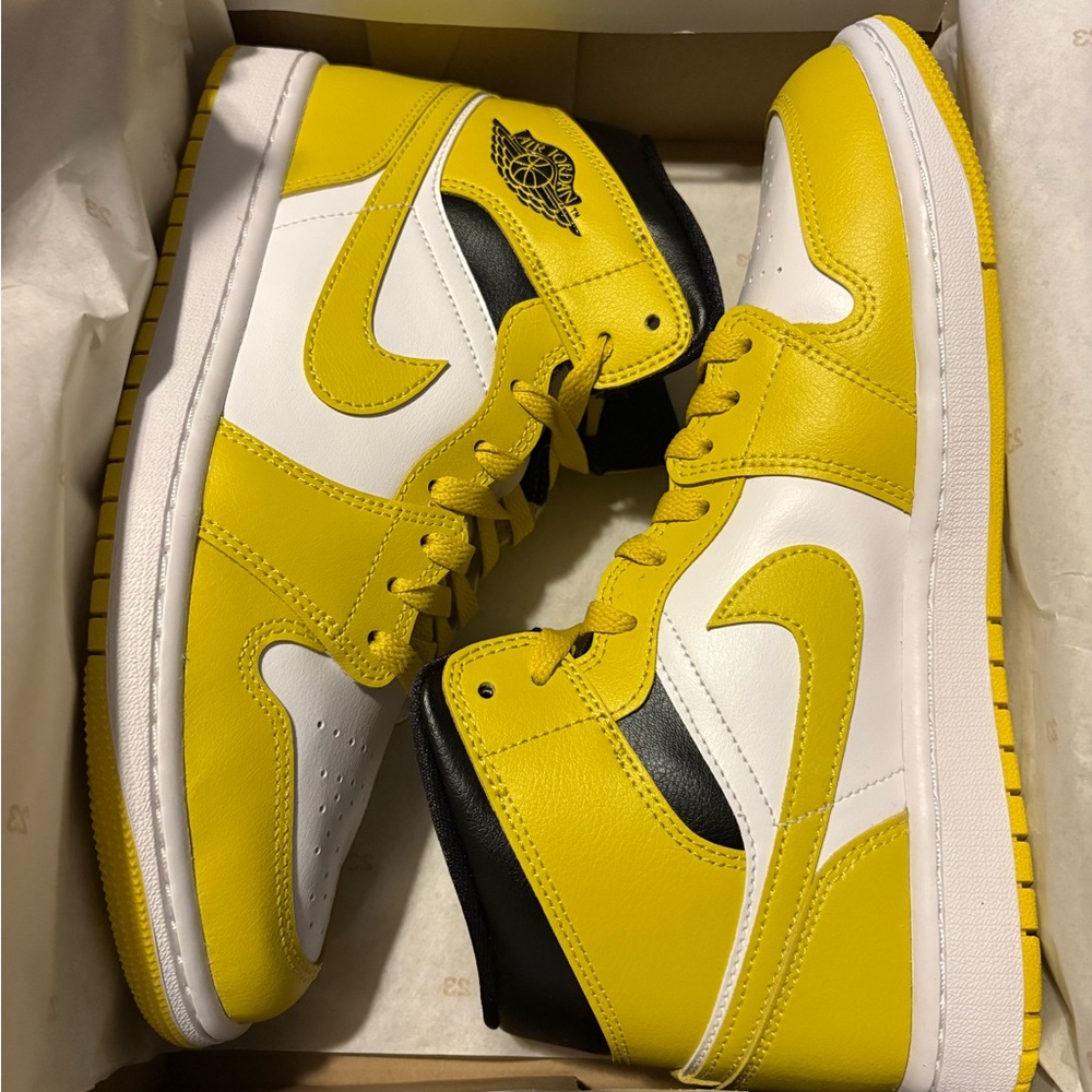Jordan Yellow and White High-Top Sneakers Size 9.5 Women